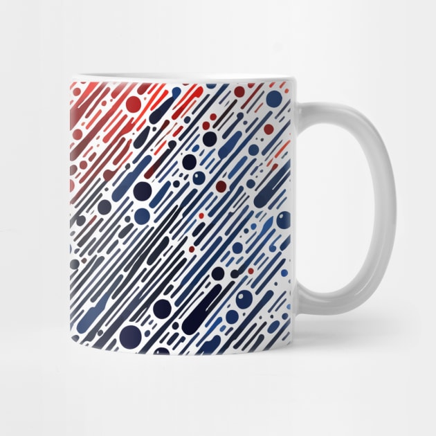 Abstract Art Red and Blue Rain Drop Pattern by TomFrontierArt